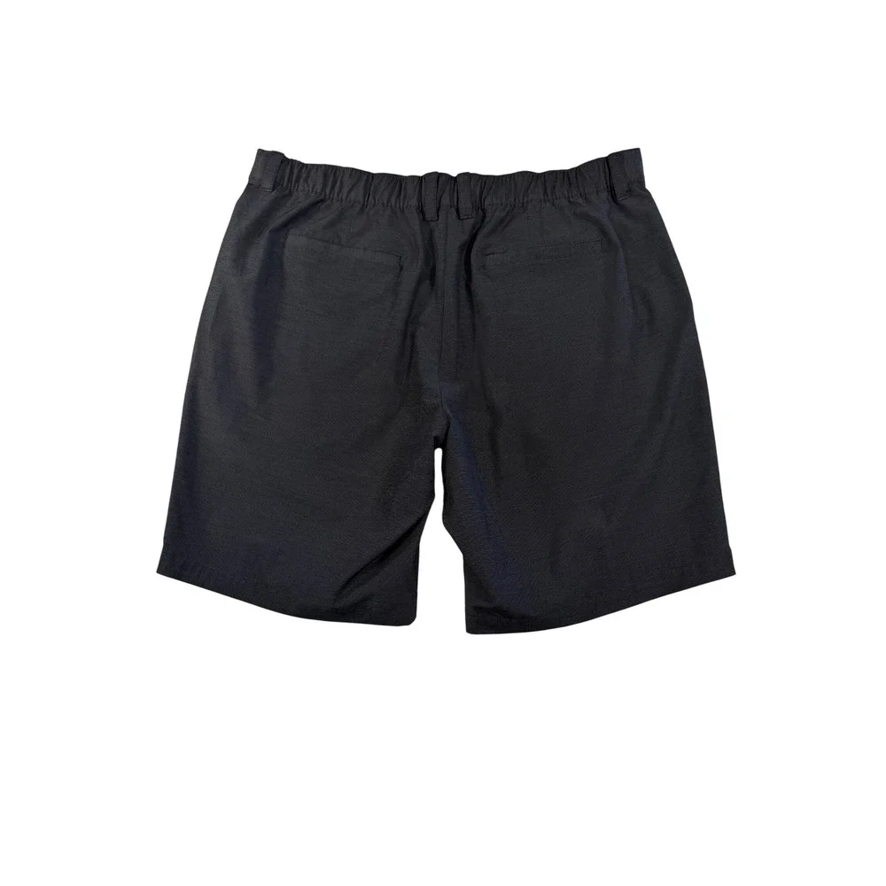 Banana Republic Mens 40 Performance Shorts Charcoal Grey Micro Stripe Stretch